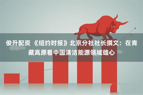 俊升配资 《纽约时报》北京分社社长撰文：在青藏高原看中国清洁能源领域雄心